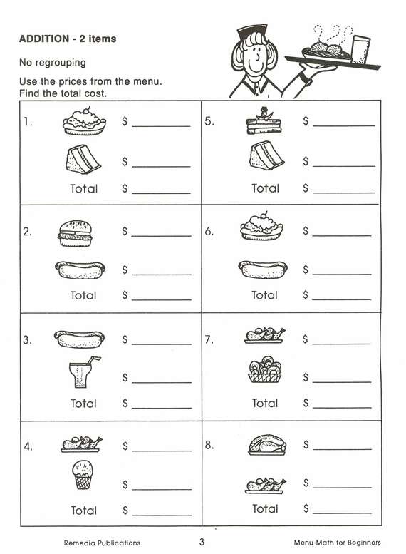 Real Life Math: Menu Math for Beginners