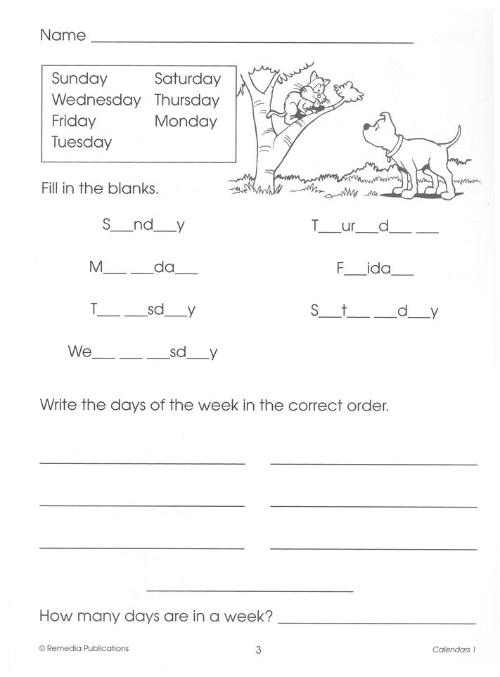 Time Concepts Series: Calendars, Grades 1-3