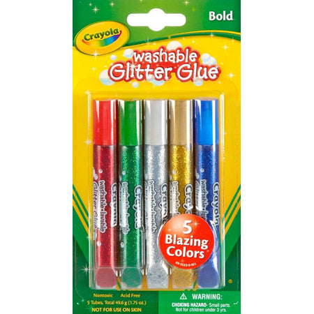 Crayola Washable Glitter Glue, Bold, 5 Pack