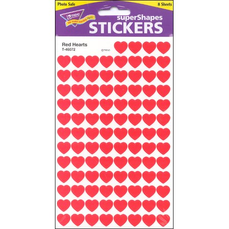 Red Hearts SuperShapes Stickers