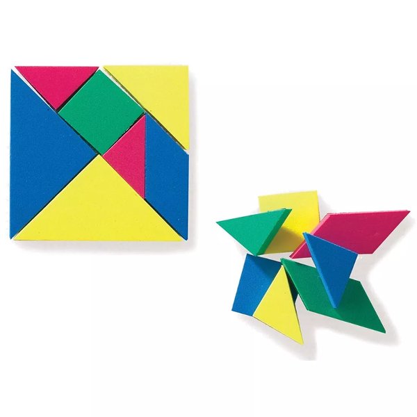 Tangrams (4 sets of 7 tangrams in red, yellow, blue, & green)