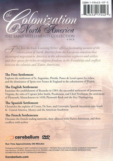 Just the Facts: Colonization of North America 4 Pack DVD