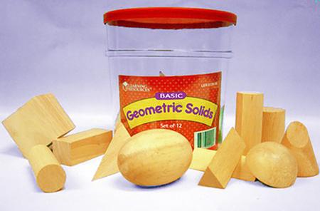 Hardwood Geometric Solids, Set of 12