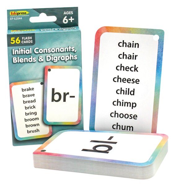 Initial Consonants, Blends & Digraphs Flash Cards