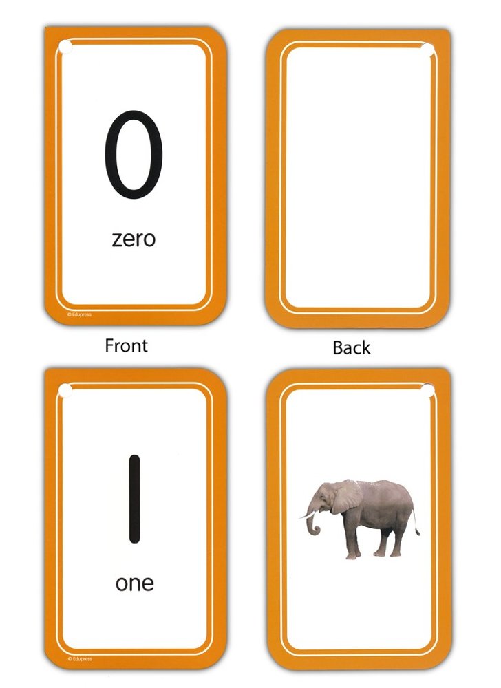 Numbers 0 to 25 Flash Cards