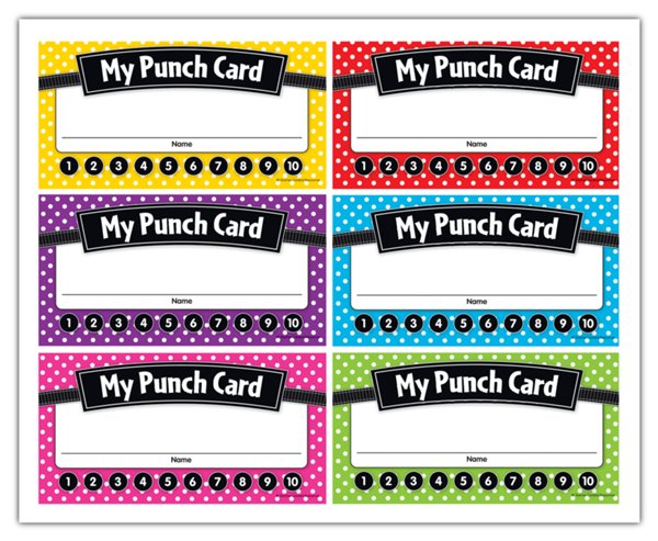 Polka Dots Punch Cards