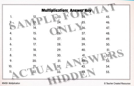 Power Pen Learning Cards: Multiplication, Grades 2-5