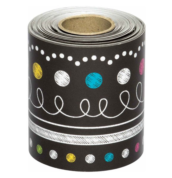 Chalkboard Brights Straight Rolled Border Trim