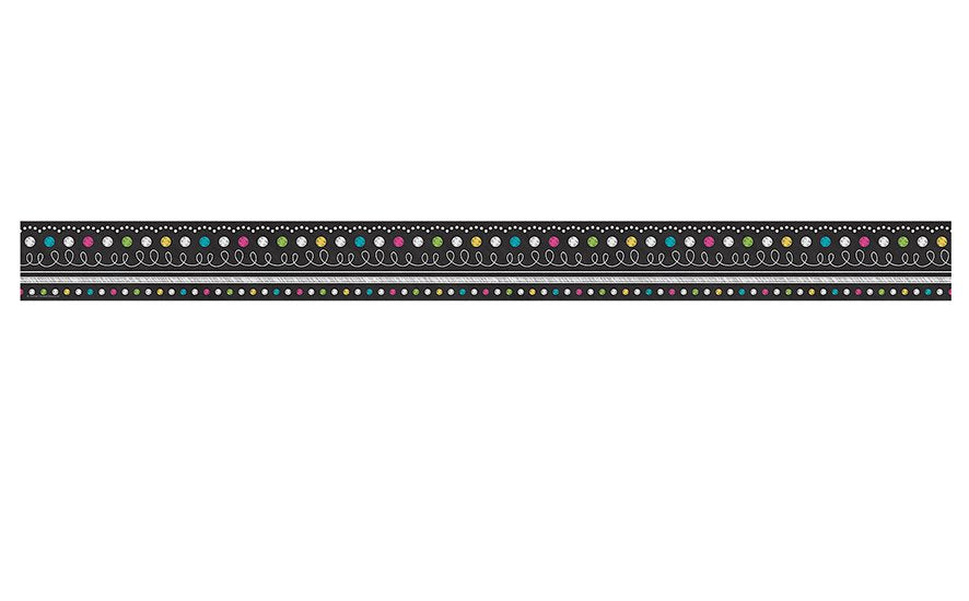 Chalkboard Brights Straight Rolled Border Trim