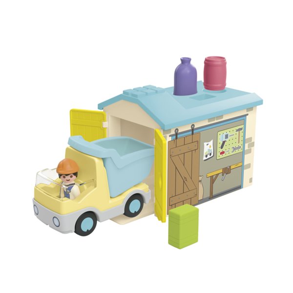 Playmobil 1.2.3: Construction Truck with Garage