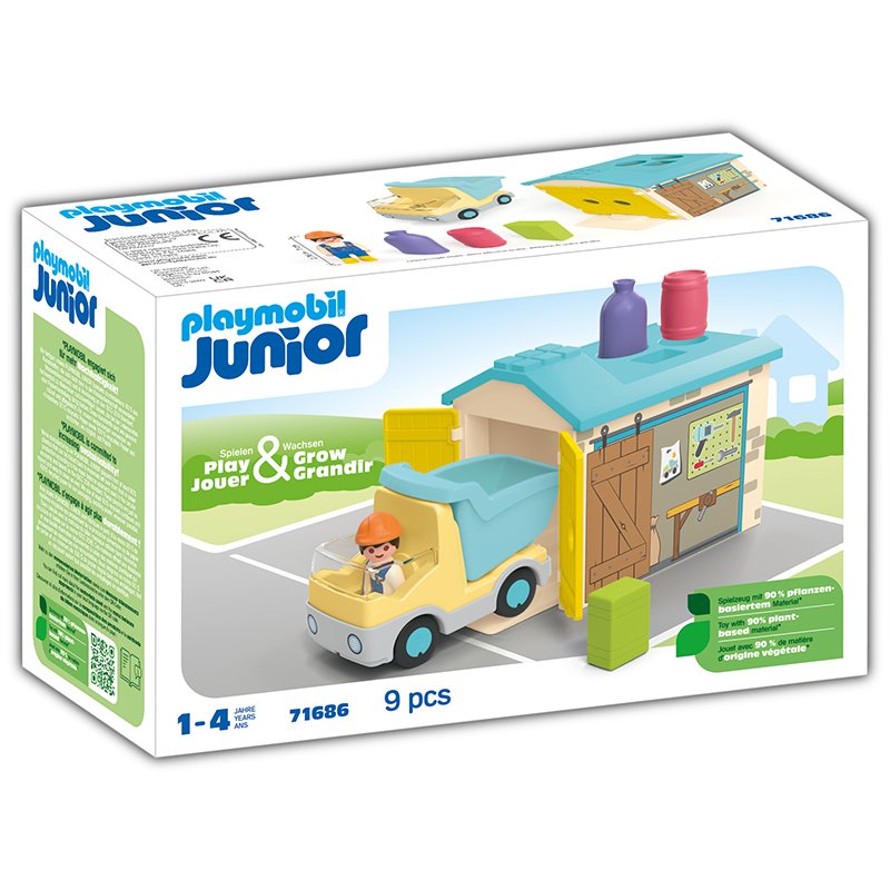 Playmobil 1.2.3: Construction Truck with Garage