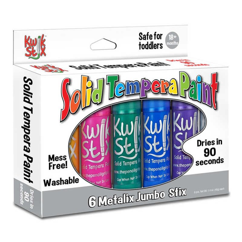 Jumbo KwikStix Tempera Paint Metalix Colors (Pack of 6)