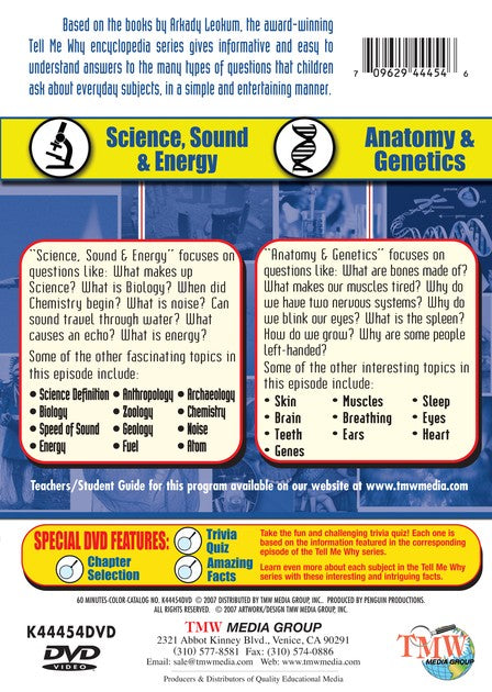 Tell Me Why: Science, Sound & Energy/Anatomy & Genetics DVD