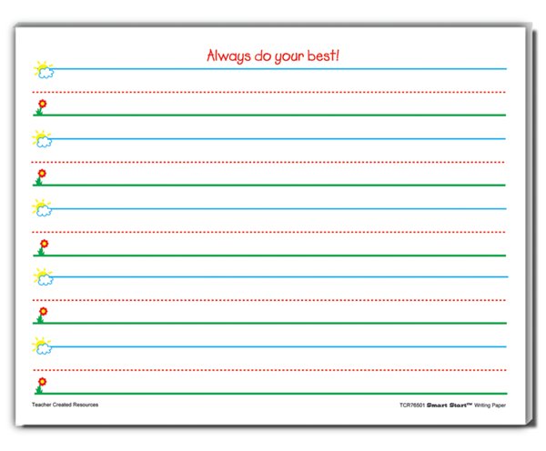 Smart Start Grades K and 1 Writing Paper: 100 sheets