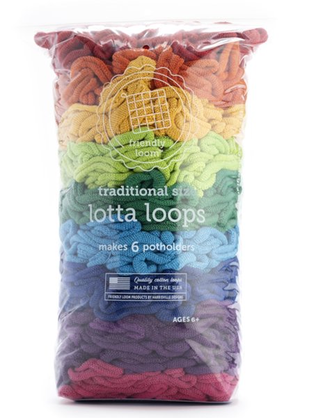 Traditional Size Potholder Loom Kit Refill - Rainbow