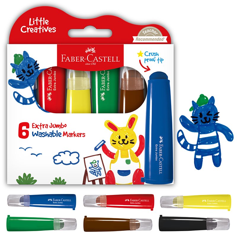 Little Creatives Extra Jumbo Ultra Washable Markers (pkg. of 6)