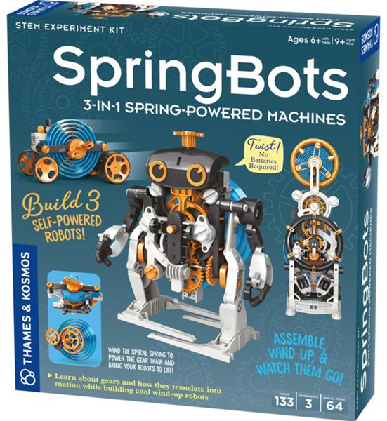 Springbots: 3 in 1 Spring-Powered Machines