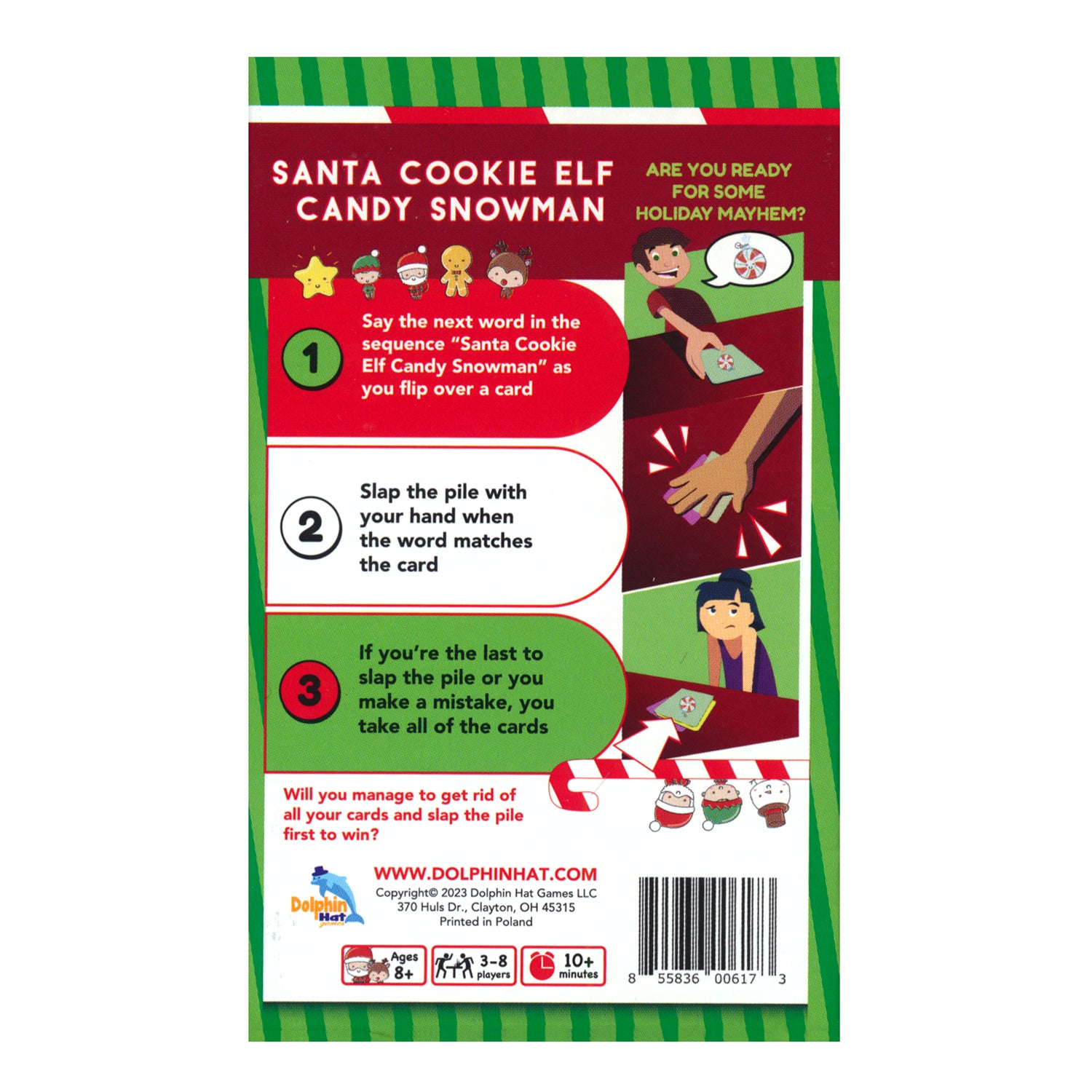 Santa Cookie Elf Candy Snowman Card Game