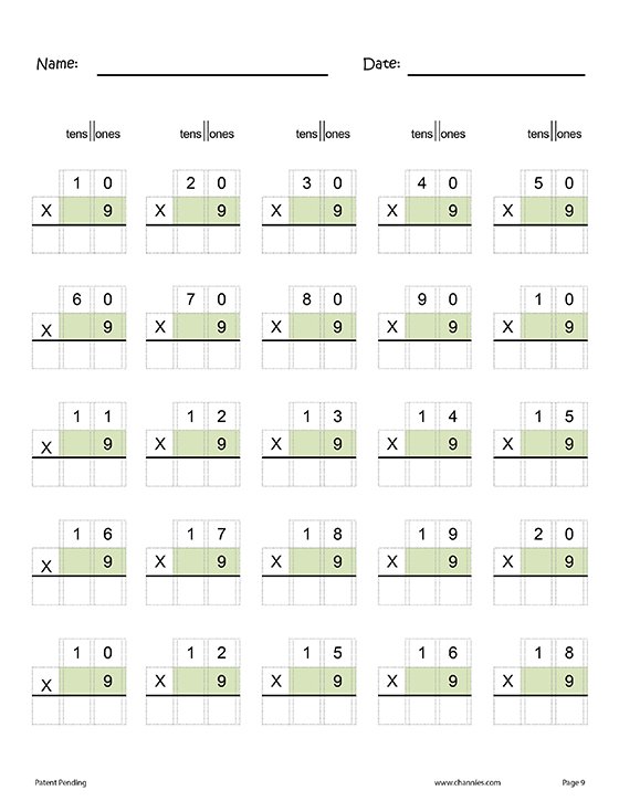 Channie's One Page A Day 2 Digit Multiplication (Grades 3-5)