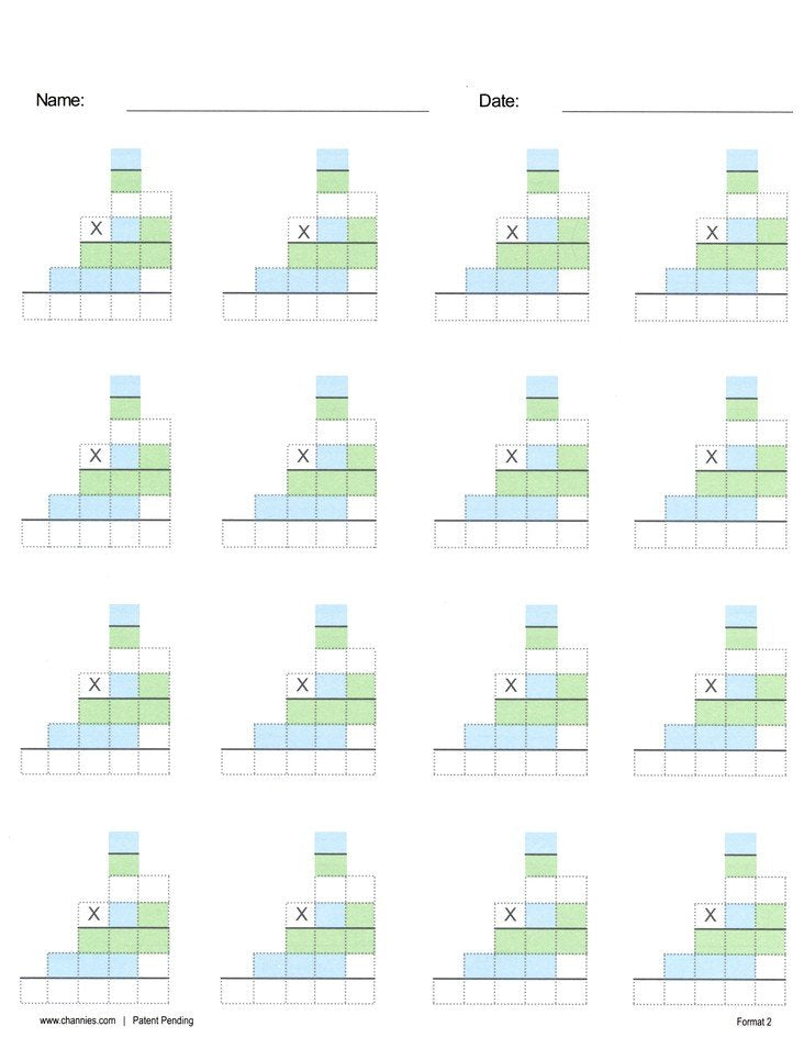 Channie's One Page A Day Triple Digit Blank Math Practice Ream of Double-Sided Pages (Pack of 125)