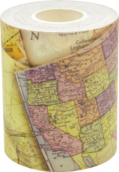 Travel the Map Straight Rolled Border Trim