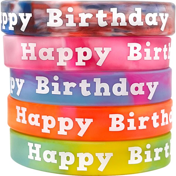 Tie-Dye Happy Birthday Wristbands