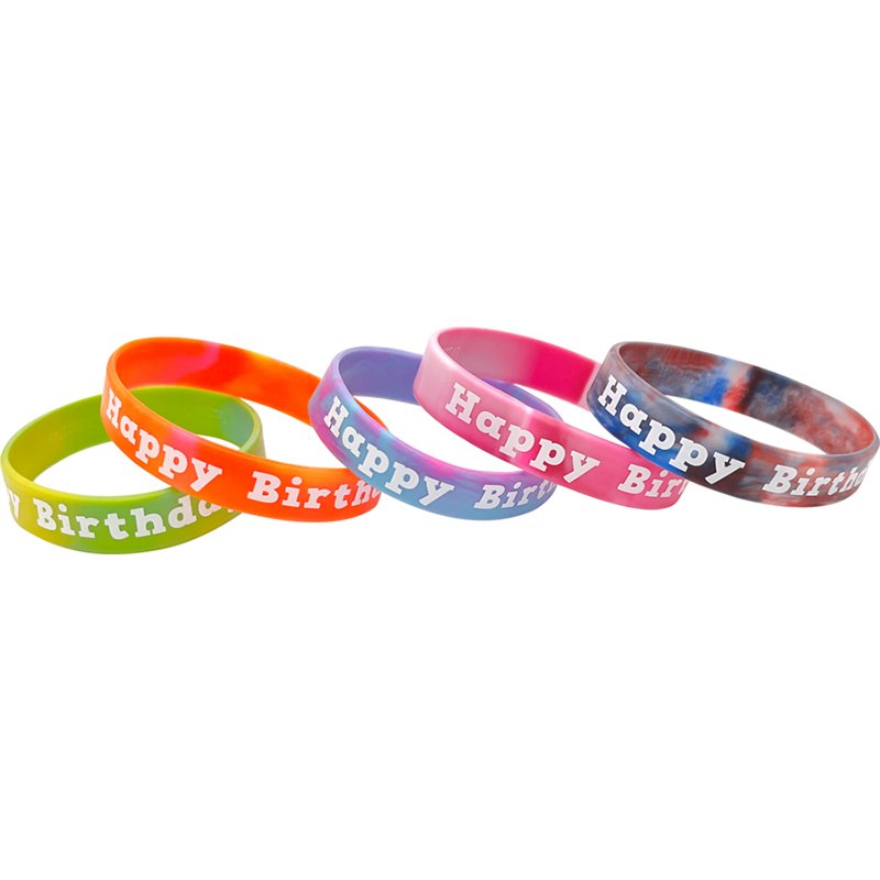 Tie-Dye Happy Birthday Wristbands