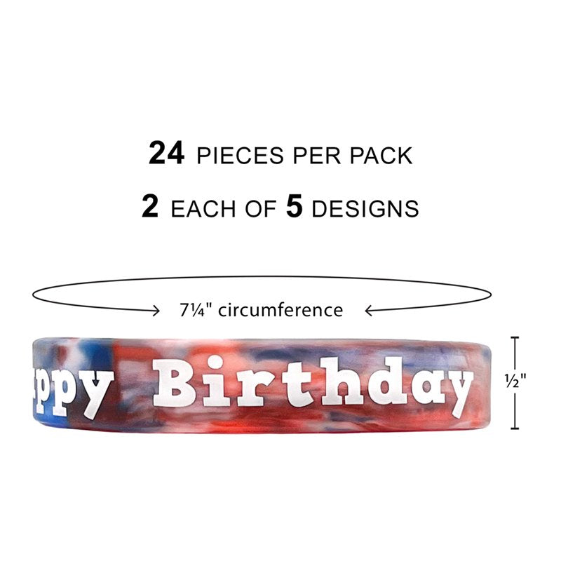 Tie-Dye Happy Birthday Wristbands