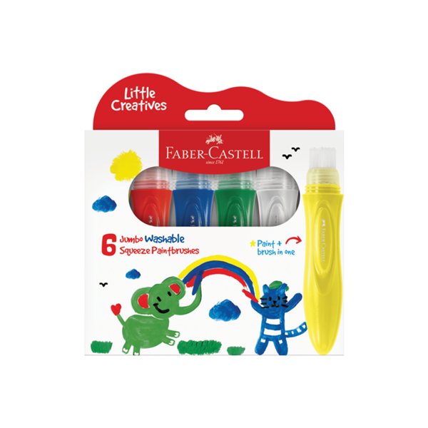 Little Creatives Jumbo Washable Squeeze Paintbrushes (pkg. of 6)