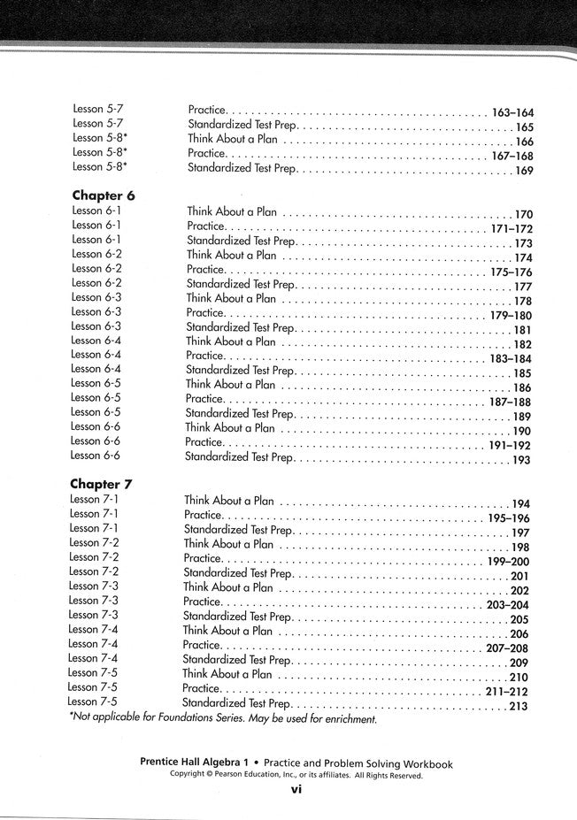 Prentice Hall Algebra Student Workbook