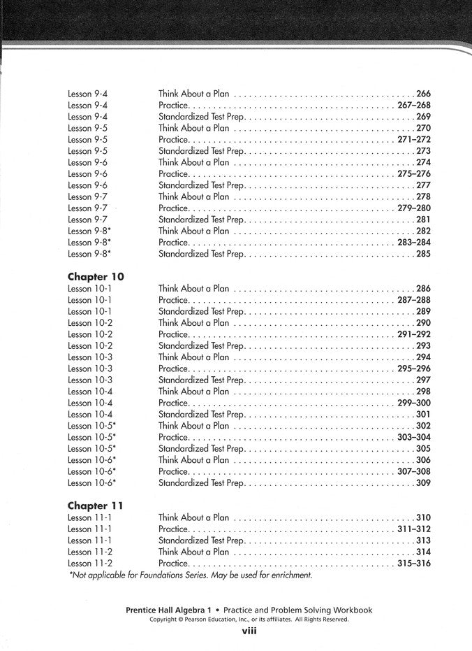 Prentice Hall Algebra Student Workbook