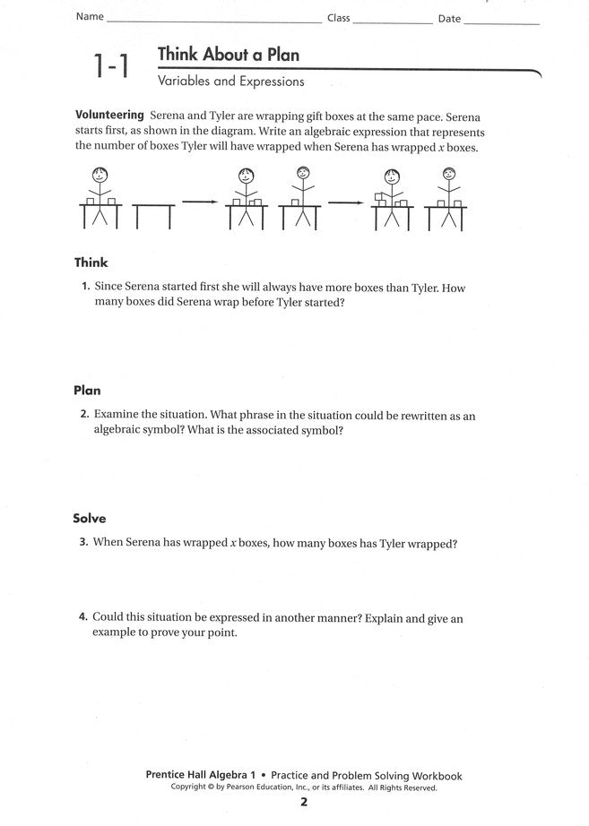 Prentice Hall Algebra Student Workbook