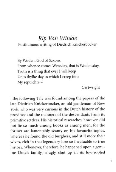 Rip Van Winkle & Other Stories