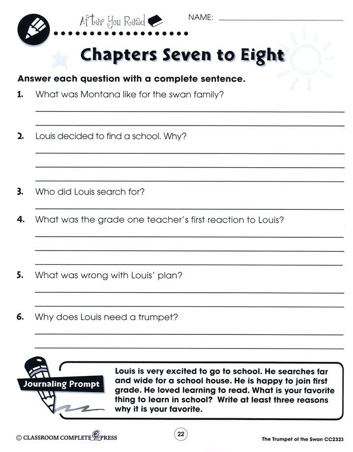 The Trumpet of the Swan, Literature Kit Gr 3-4