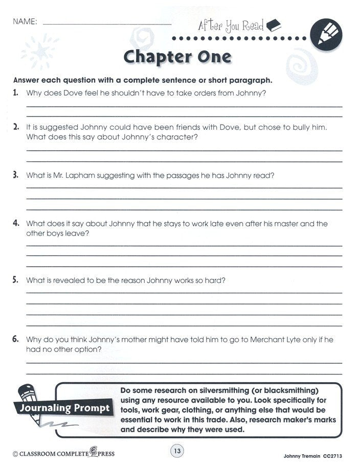 Johnny Tremain Literature Kit (Gr. 7-8)