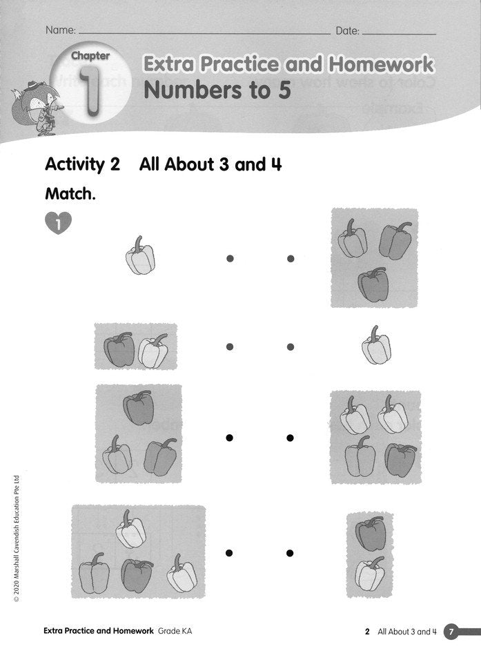 Math in Focus Extra Practice and Homework Volume A   Grade K