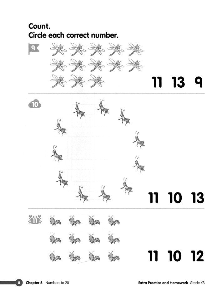 Math in Focus Extra Practice and Homework Volume B Grade K