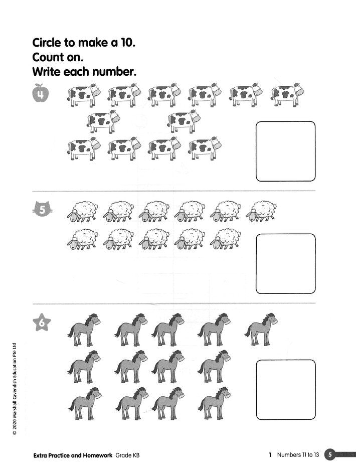 Math in Focus Extra Practice and Homework Volume B Grade K