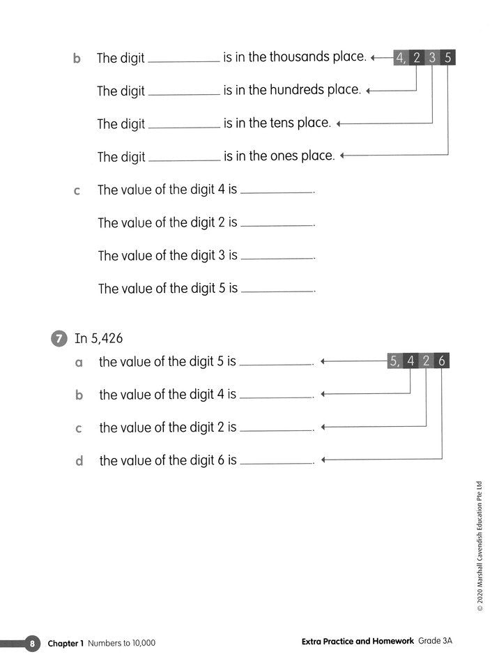 Math in Focus Extra Practice and Homework Volume A  Grade 3