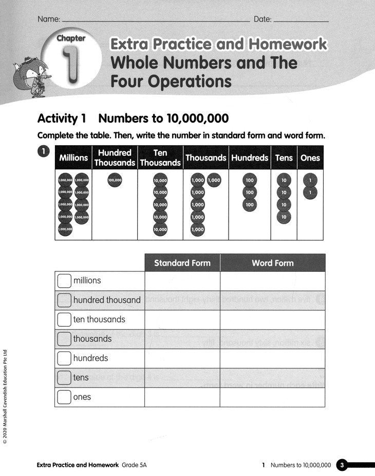 Math in Focus Extra Practice and Homework Volume A Grade 5