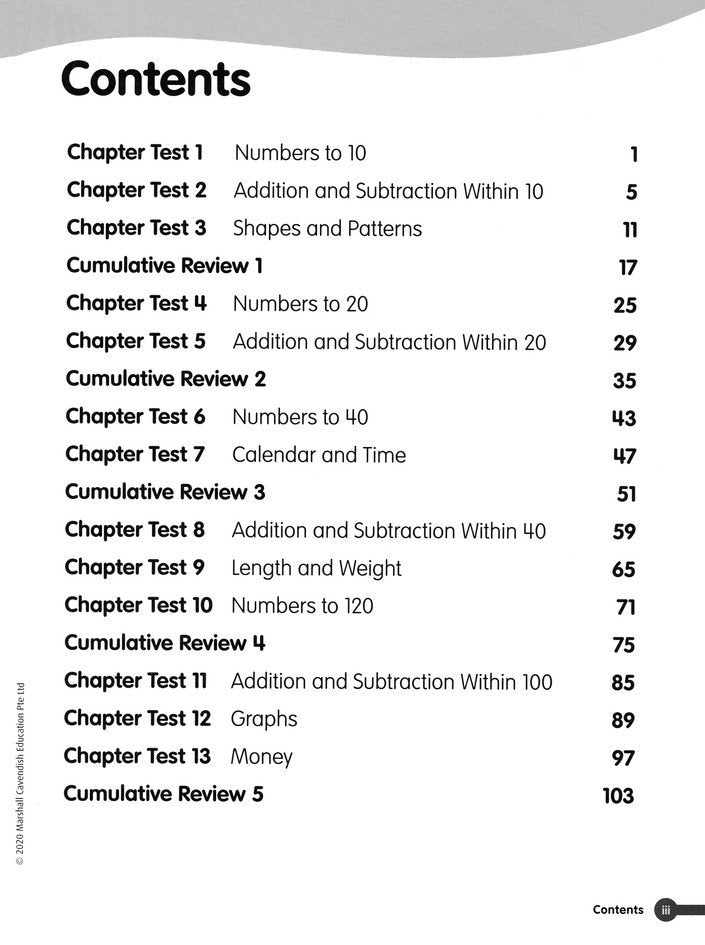 Math in Focus Assessment Guide Grade 1