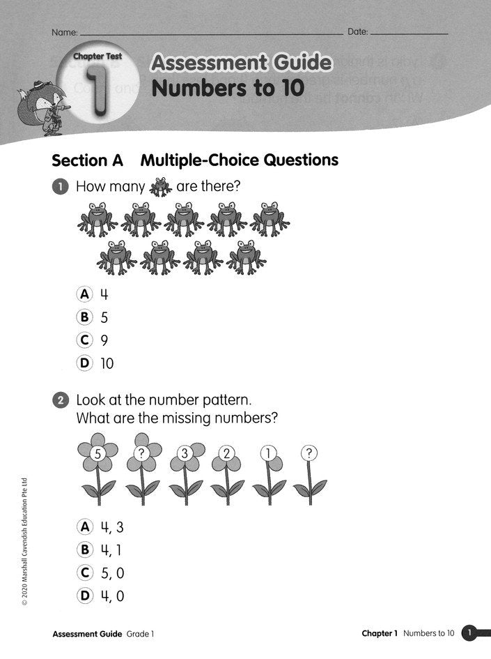 Math in Focus Assessment Guide Grade 1