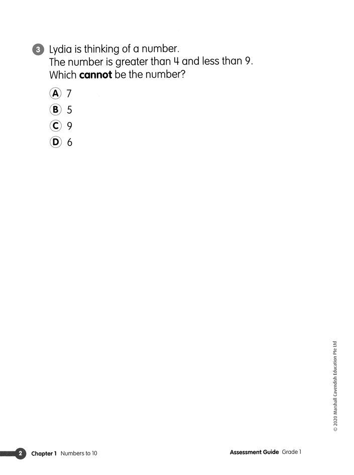 Math in Focus Assessment Guide Grade 1