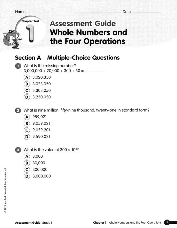 Math in Focus Assessment Guide Grade 5