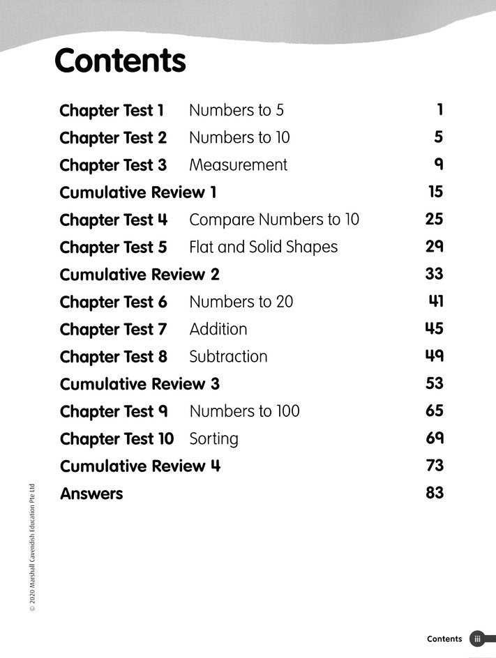 Math in Focus Assessment Guide Teacher Edition Grade K