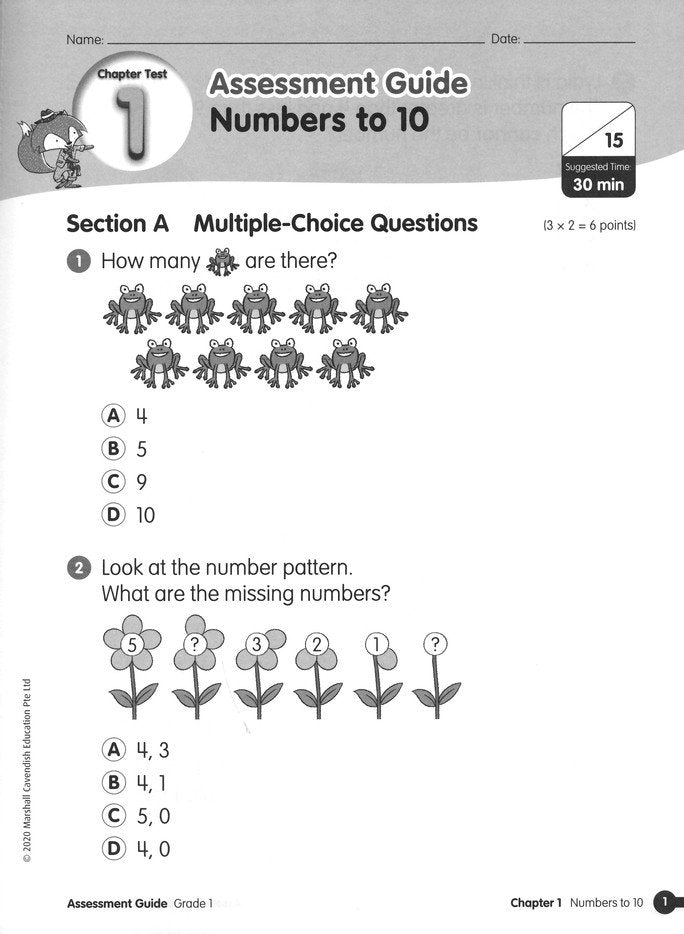 Math in Focus Assessment Guide Teacher Edition Grade 1