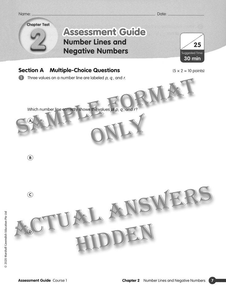 Math in Focus Assessment Guide Teacher Edition Course 1 (Grade 6)