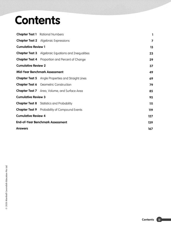 Math in Focus Assessment Guide Teacher Edition Course 2 (Grade 7)