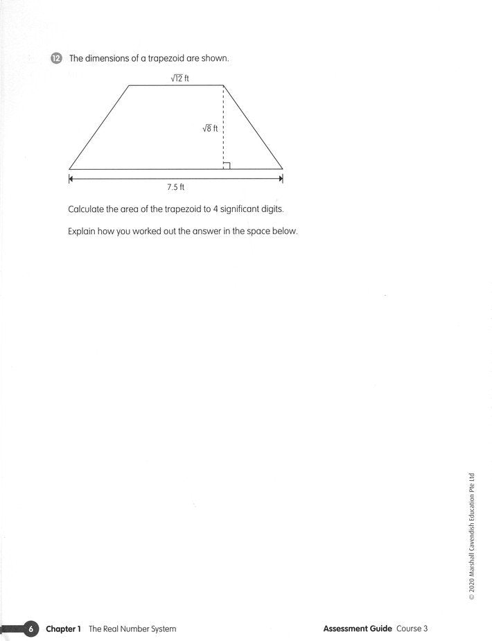 Math in Focus Assessment Guide Teacher Edition Course 3 (Grade 8)