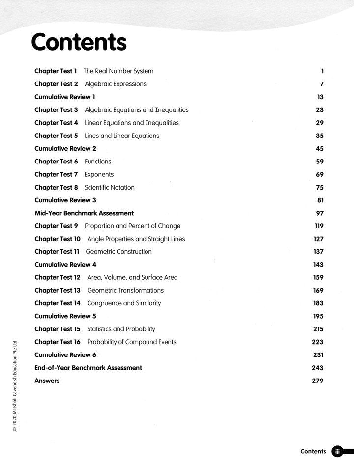 Math in Focus Assessment Guide Teacher Edition Accelerated (Grades 7-8)